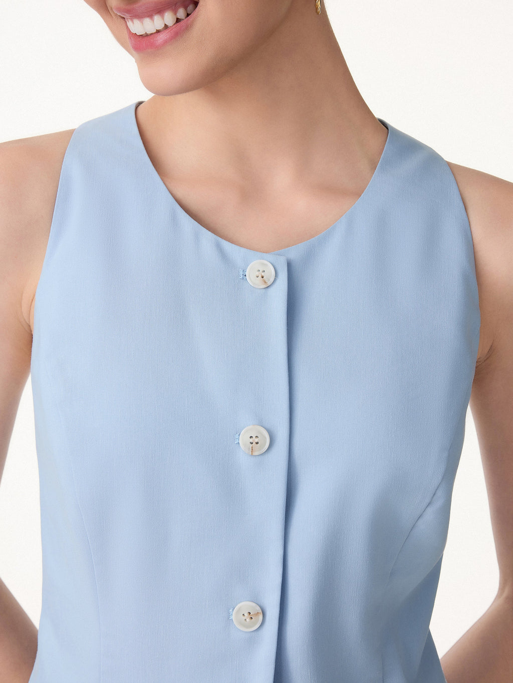 2Pcs Set Waistcoat with Pockets & Wide Leg Pant