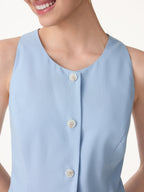 2Pcs Set Waistcoat with Pockets & Wide Leg Pant