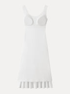 Scoop Neck Midi Low Back Bra Dress