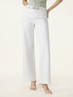 2Pcs Set Cowl Asymmetrical Tucked Top & Wide Leg Pant with Pockets