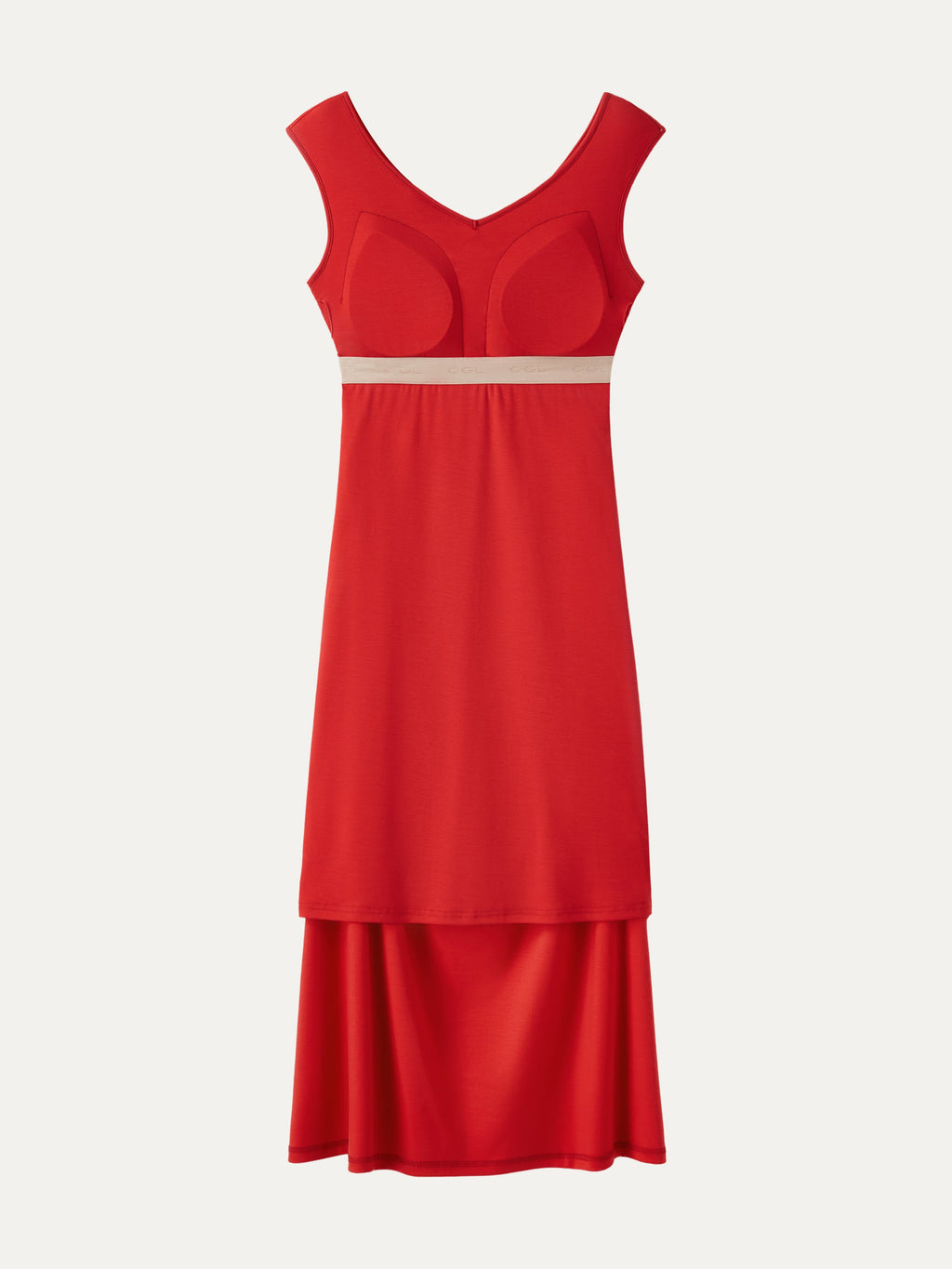 Cooling Lyocell V-Neck Ruched Midi Bra Dress