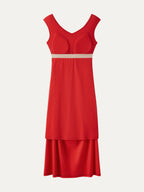 Cooling Lyocell V-Neck Ruched Midi Bra Dress