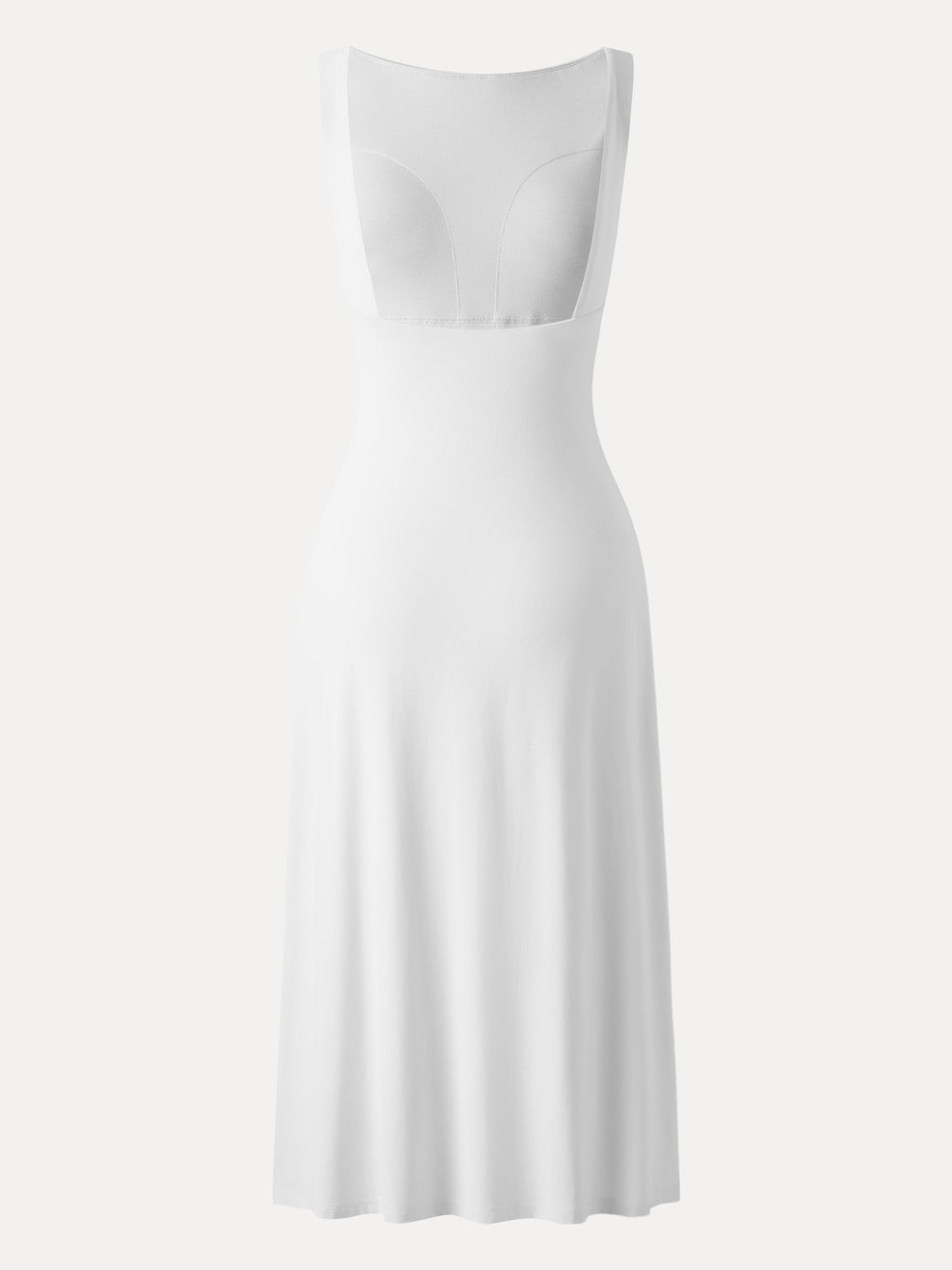 Classy Boatneck Open Back Bandless Midi Bra Dress
