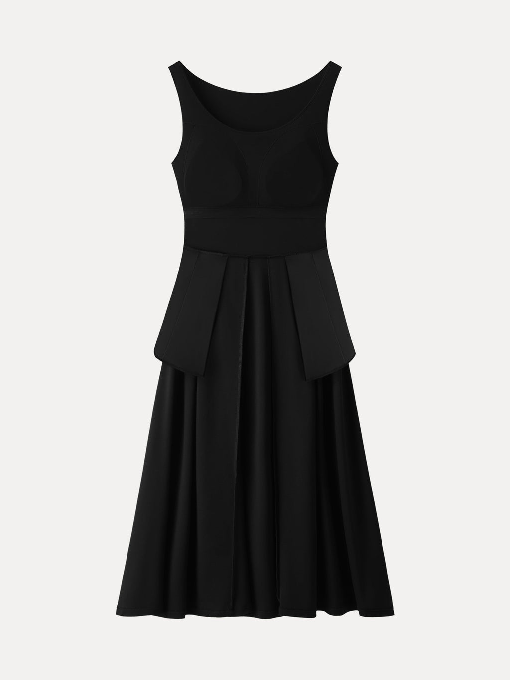 Balletic Scoop Neck Midi Bra Dress with Pockets