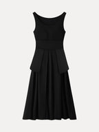 Balletic Scoop Neck Midi Bra Dress with Pockets
