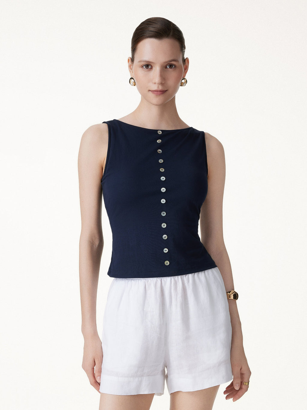 2Pcs Set Cropped Bra Top & Midi Skirt with Pockets