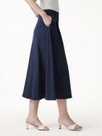 2Pcs Set Square Neck Bra Top & Midi Skirt with Pockets