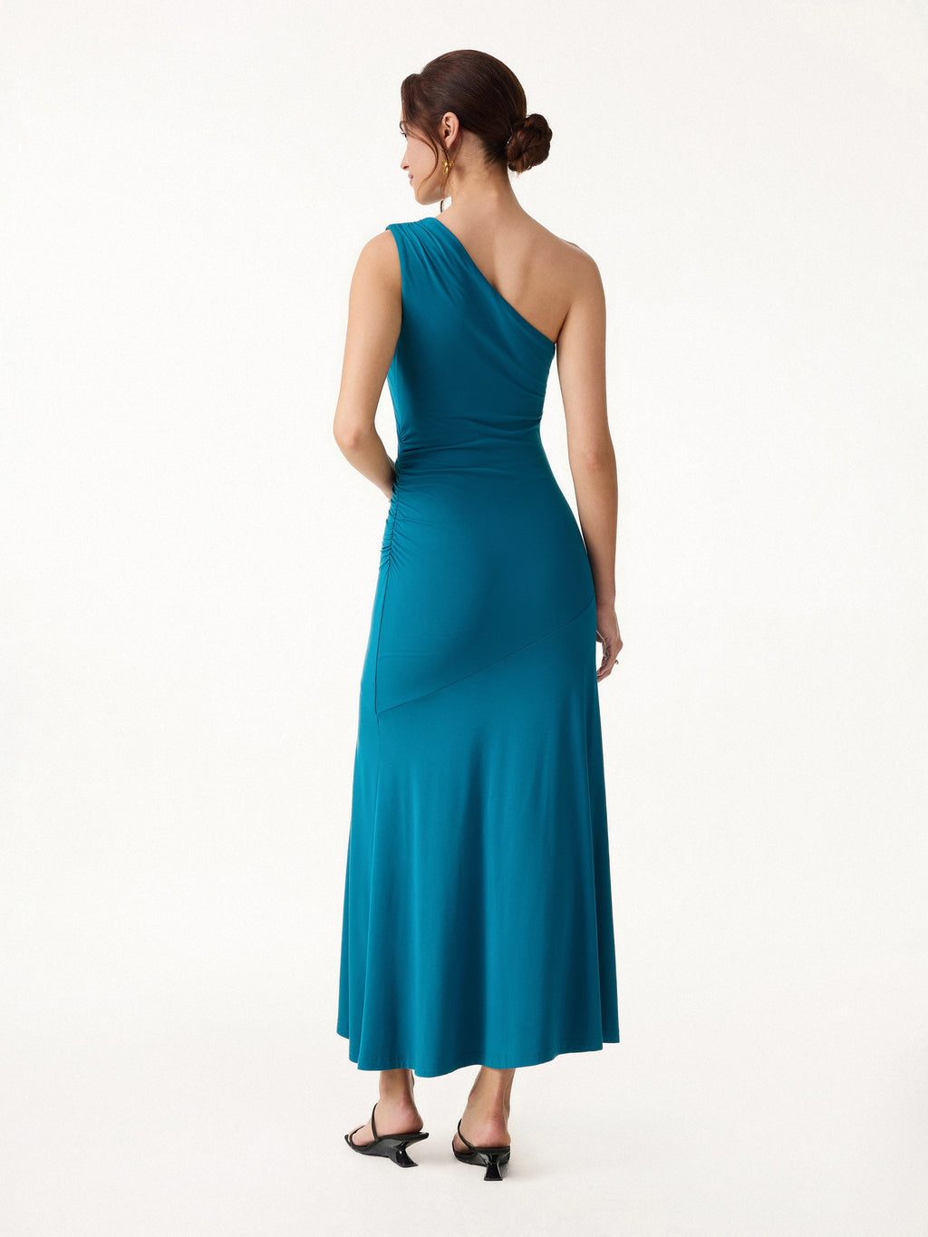SkinKiss Ruched One Shoulder Maxi Bra Dress
