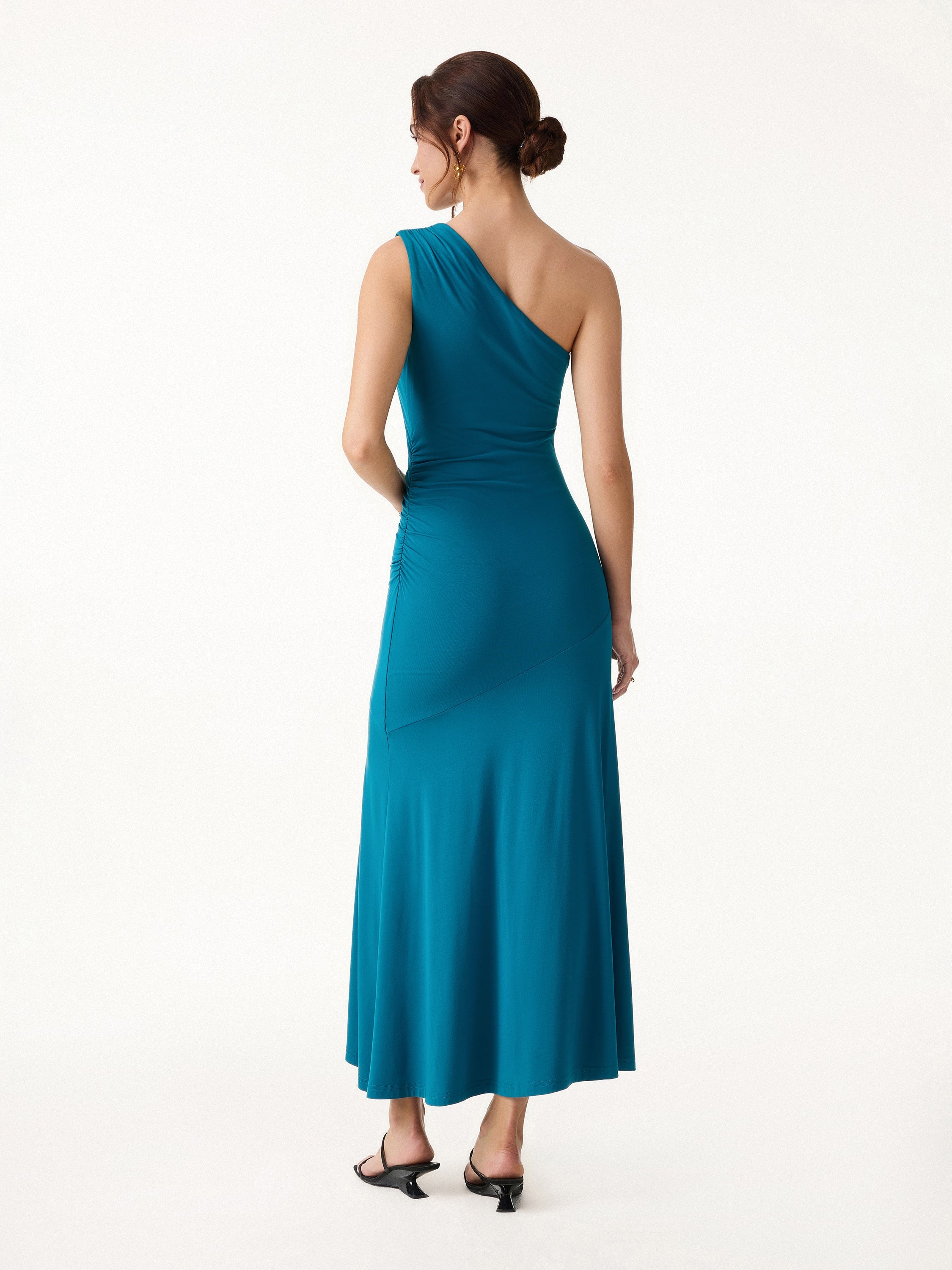 SkinKiss Ruched One Shoulder Maxi Bra Dress