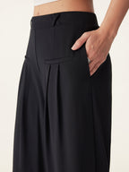 2Pcs Set Open Back Bra Tank & Mid Rise Wide Leg Trouser with Pockets