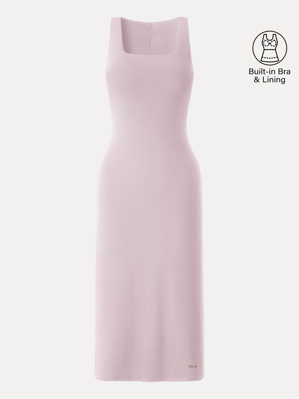 Back Smoothing Bandless Square Neck Midi Bra Dress