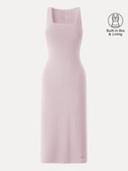 Back Smoothing Bandless Square Neck Midi Bra Dress
