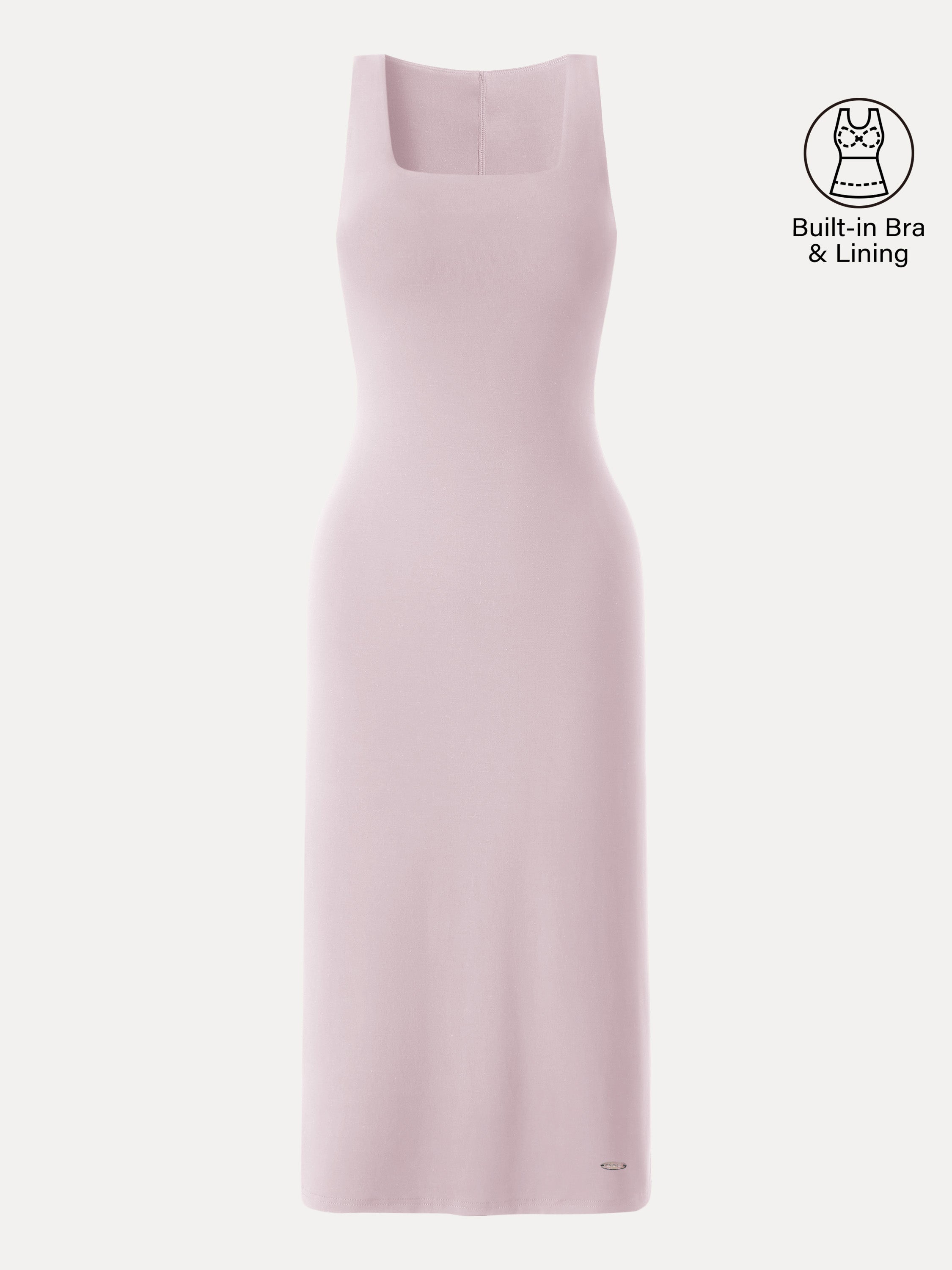 Back Smoothing Bandless Square Neck Midi Bra Dress