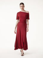 2Pcs Set CoolTouch Short Sleeve Top & Maxi Flared Skirt