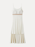 Cooling Lyocell Adjustable Spaghetti Strap Ruched Maxi Bra Dress