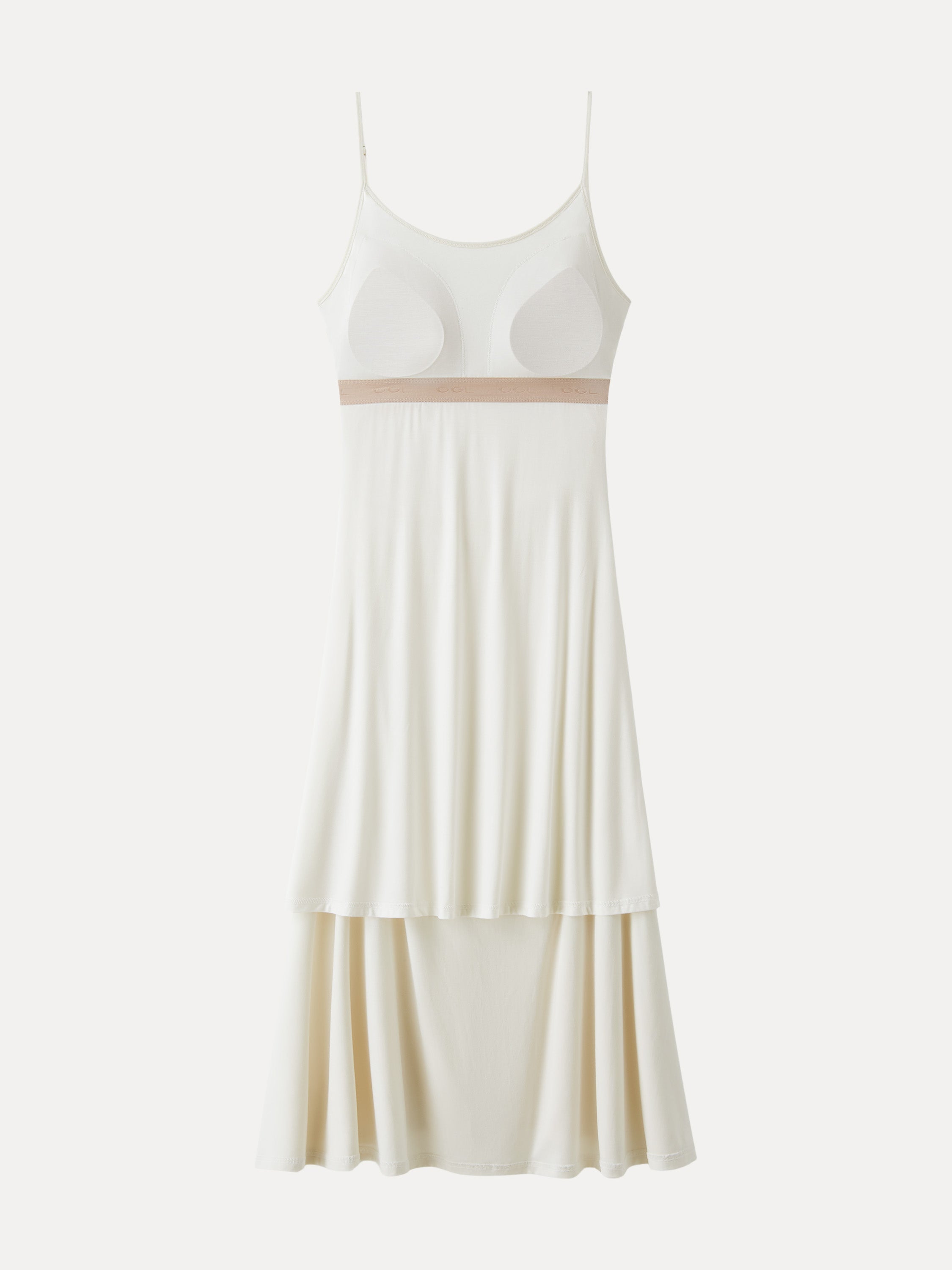 Cooling Lyocell Adjustable Spaghetti Strap Ruched Maxi Bra Dress