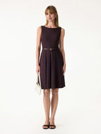 Stretchy Boatneck Fit-and-Flare Mini Bra Dress with Pockets