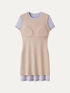 Back Smoothing Everyday Cotton Short Sleeve Mini Bra Dress