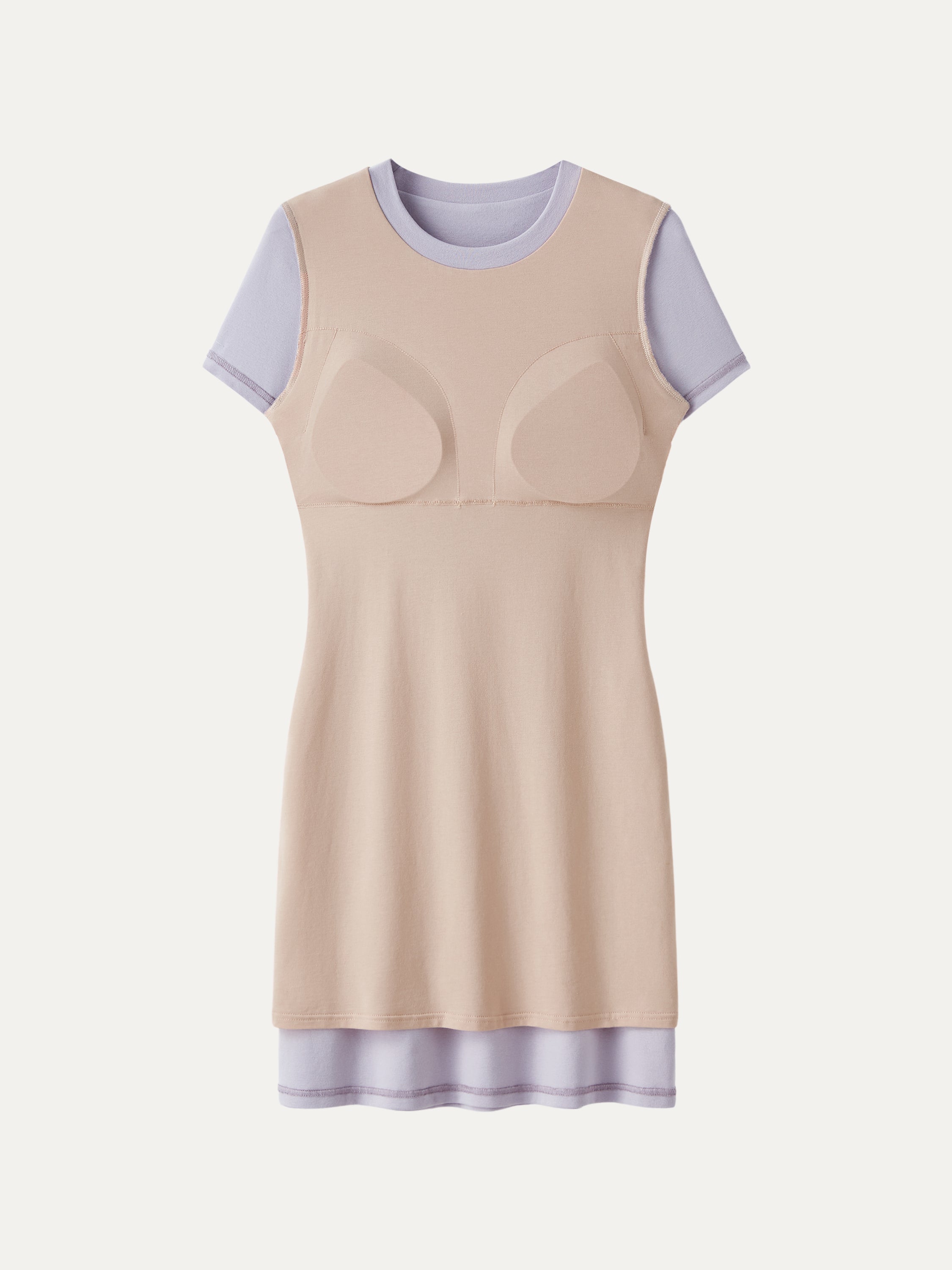 Back Smoothing Everyday Cotton Short Sleeve Mini Bra Dress