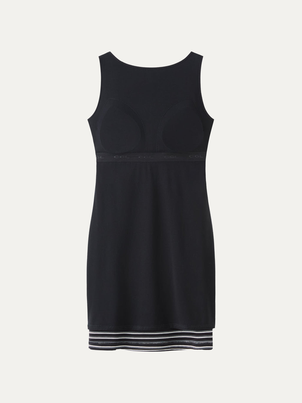 Lyocell-Wool Striped Open Back A-Line Mini Bra Dress