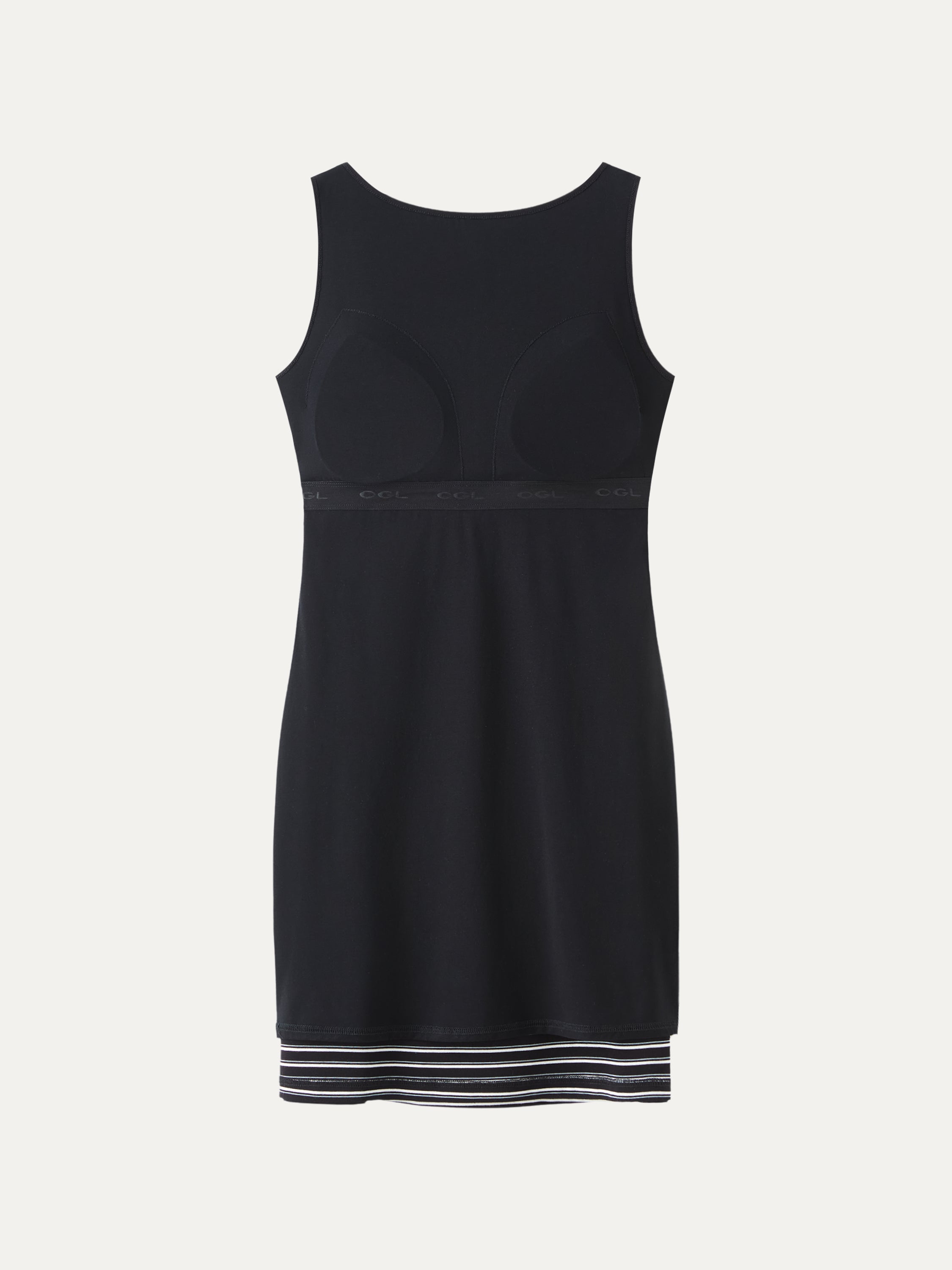 Lyocell-Wool Striped Open Back A-Line Mini Bra Dress