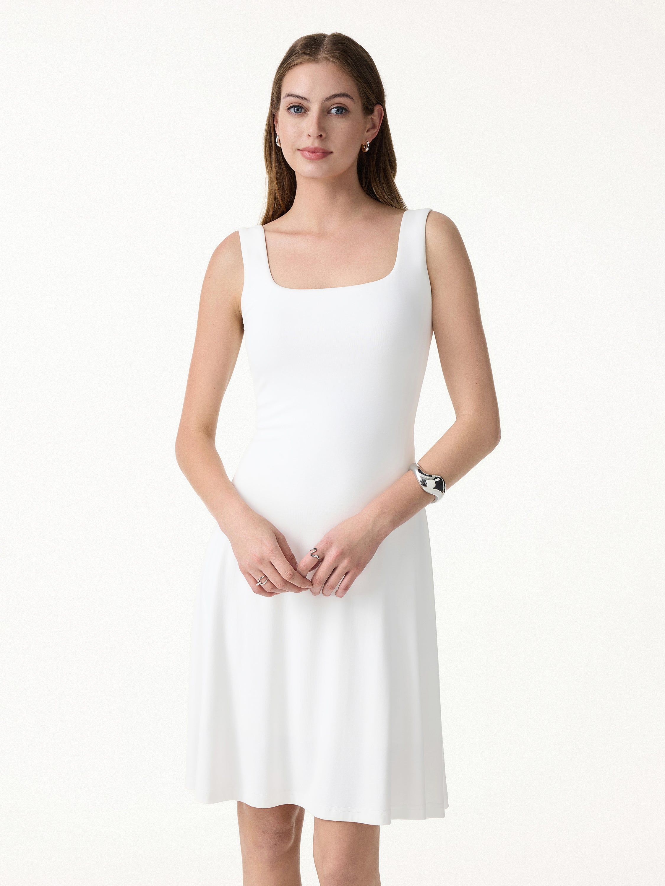 SkinKiss Cooling Square Neck Mini Bra Dress