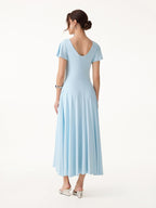 SkinKiss Boatneck Fit-and-Flare Maxi Travel Bra Dress with Pockets